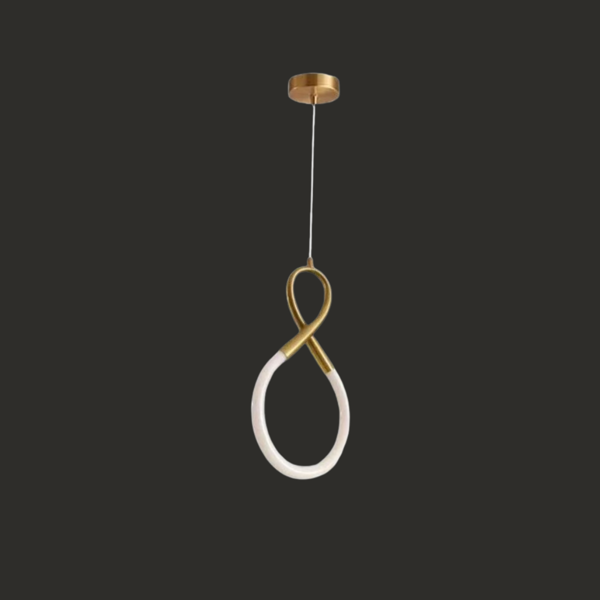 Infinity Loop LED Pendant Light  Satin Brass 