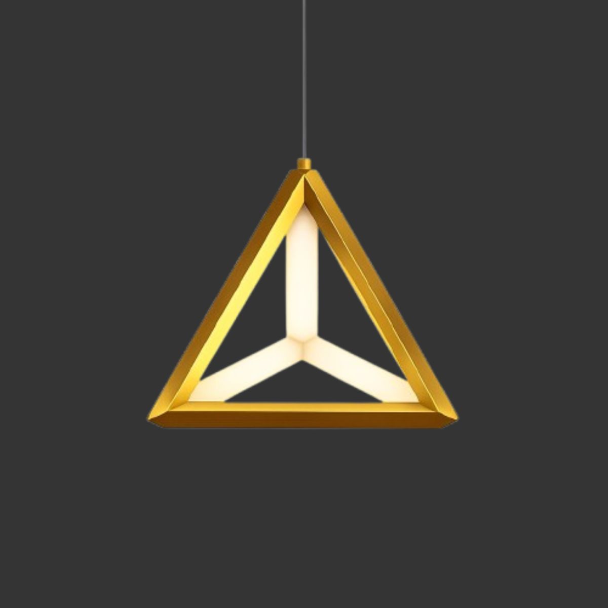 Modern Triangle LED Pendant Light – Gold Finish 