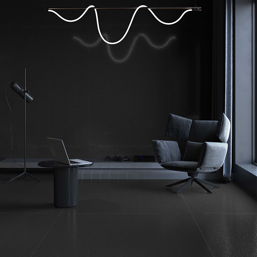 Star Black Porcelain Tile 60x120 cm – Made in Italy | Sleek Matt Finish