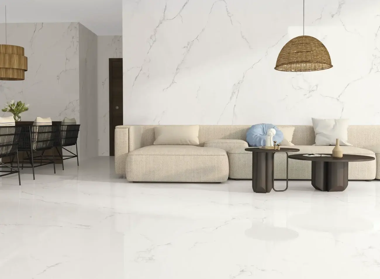 Finezza Blanco Natural Porcelain Tile 60x120 cm – Made in Spain | Soft Matt White Stone Look