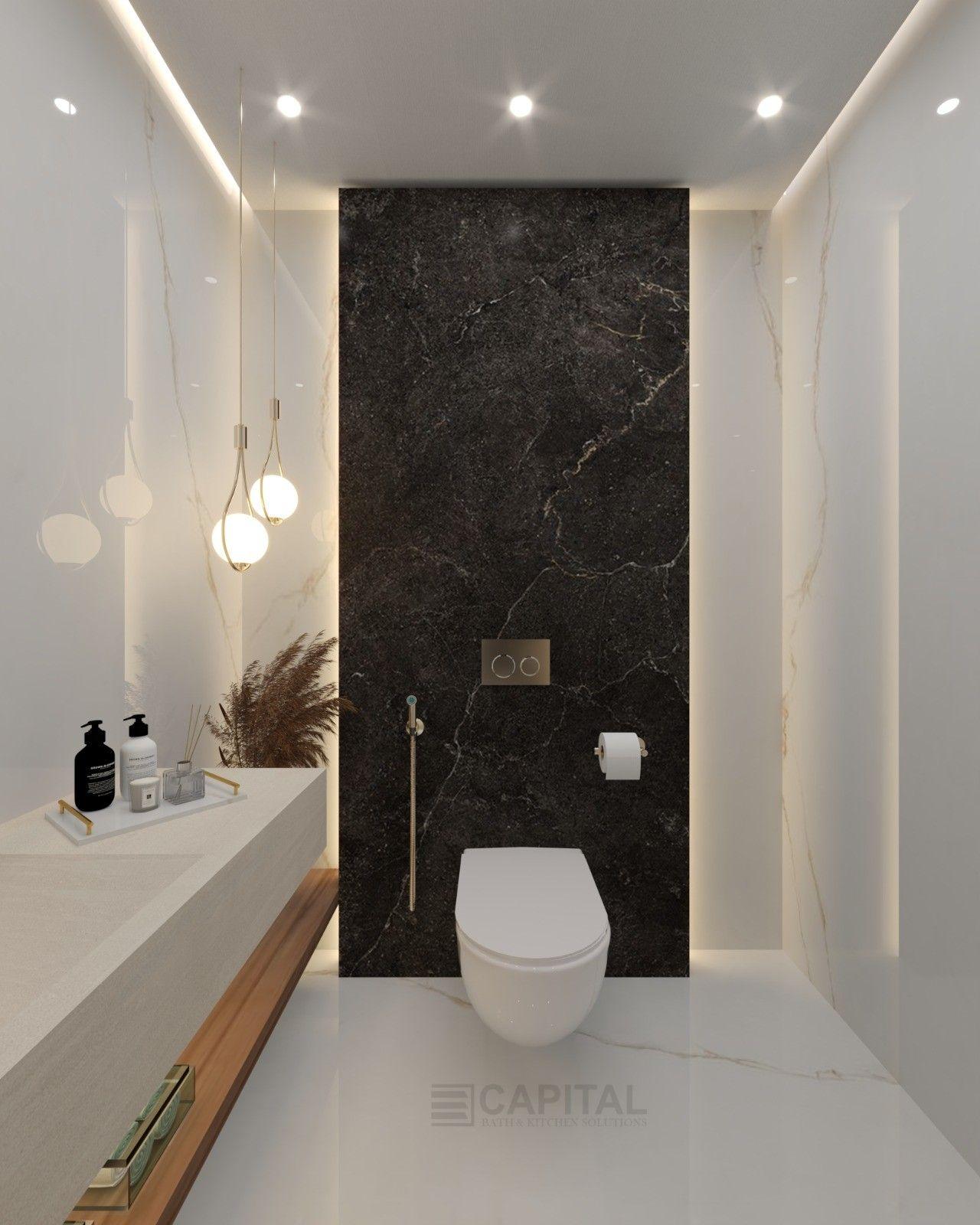 Porcelain Floating Vanity with Wood Shelf & LED Mirror 