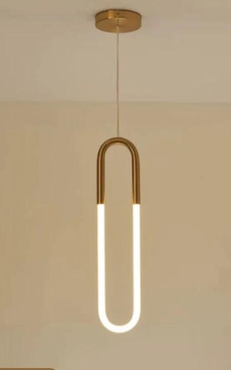 Modern LED Pendant Light Brass Finish 