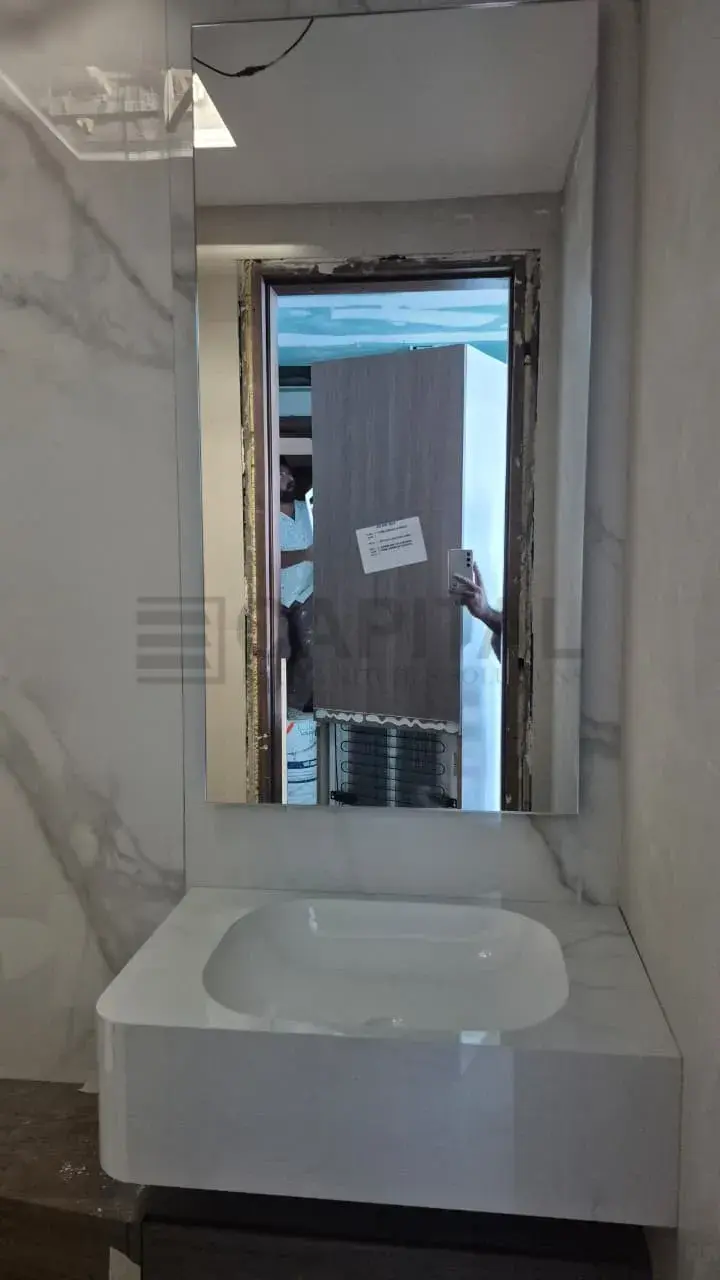 Frameless Rectangular Bathroom Mirror (Classic Finish) 