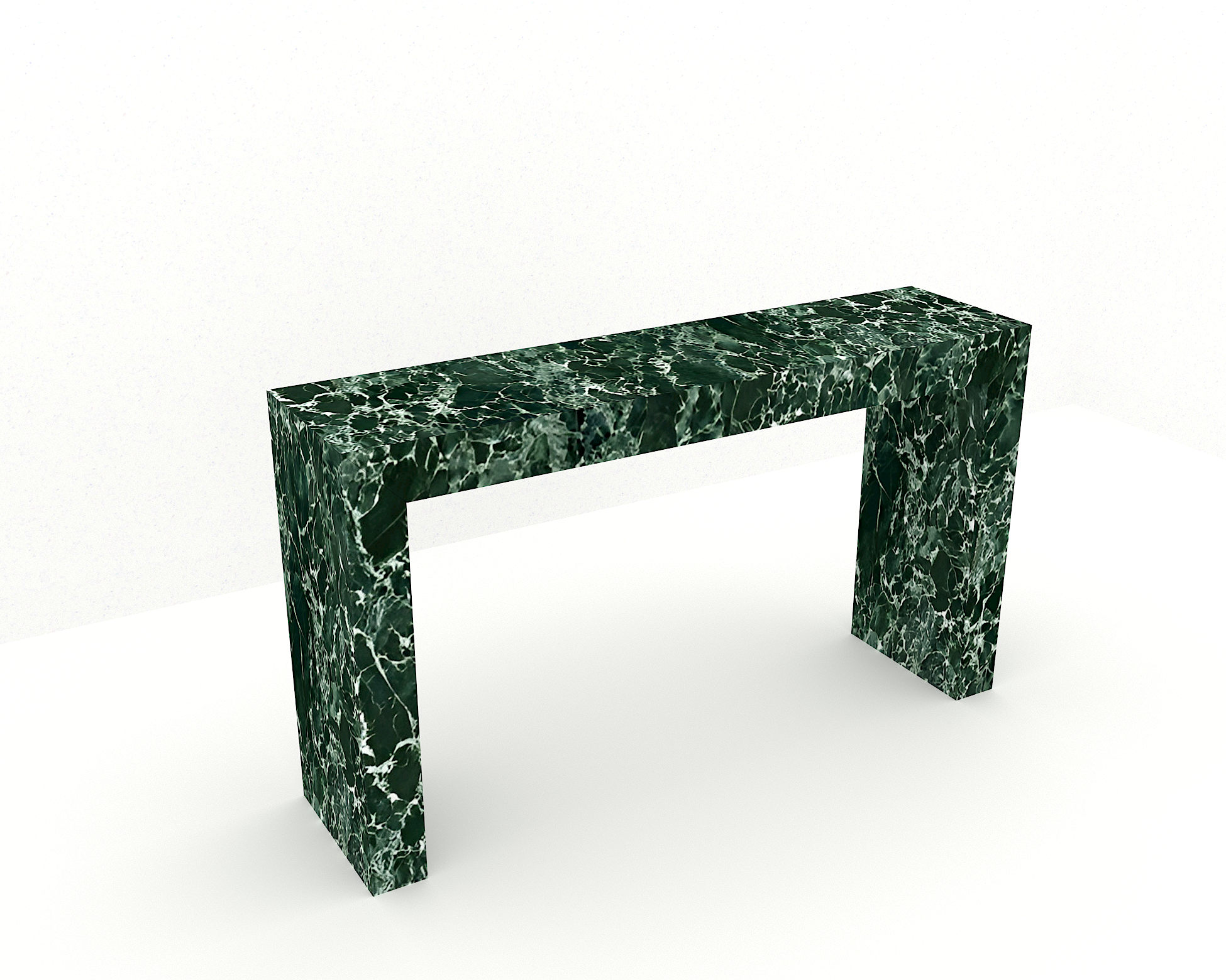 Prada green console made of sintered stone having  mitered edge 3D
