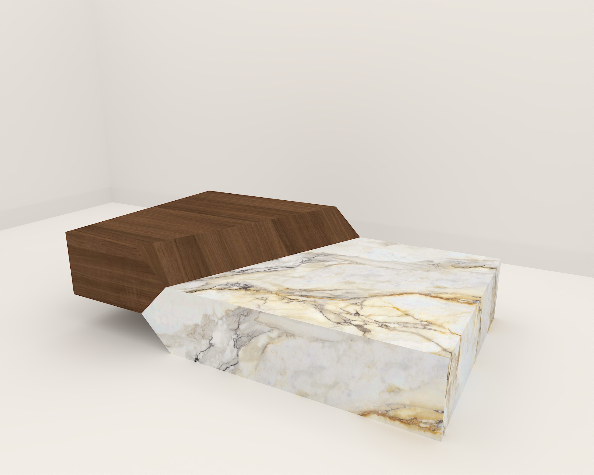 Arden gold coffee table  made of sintered stone 3D