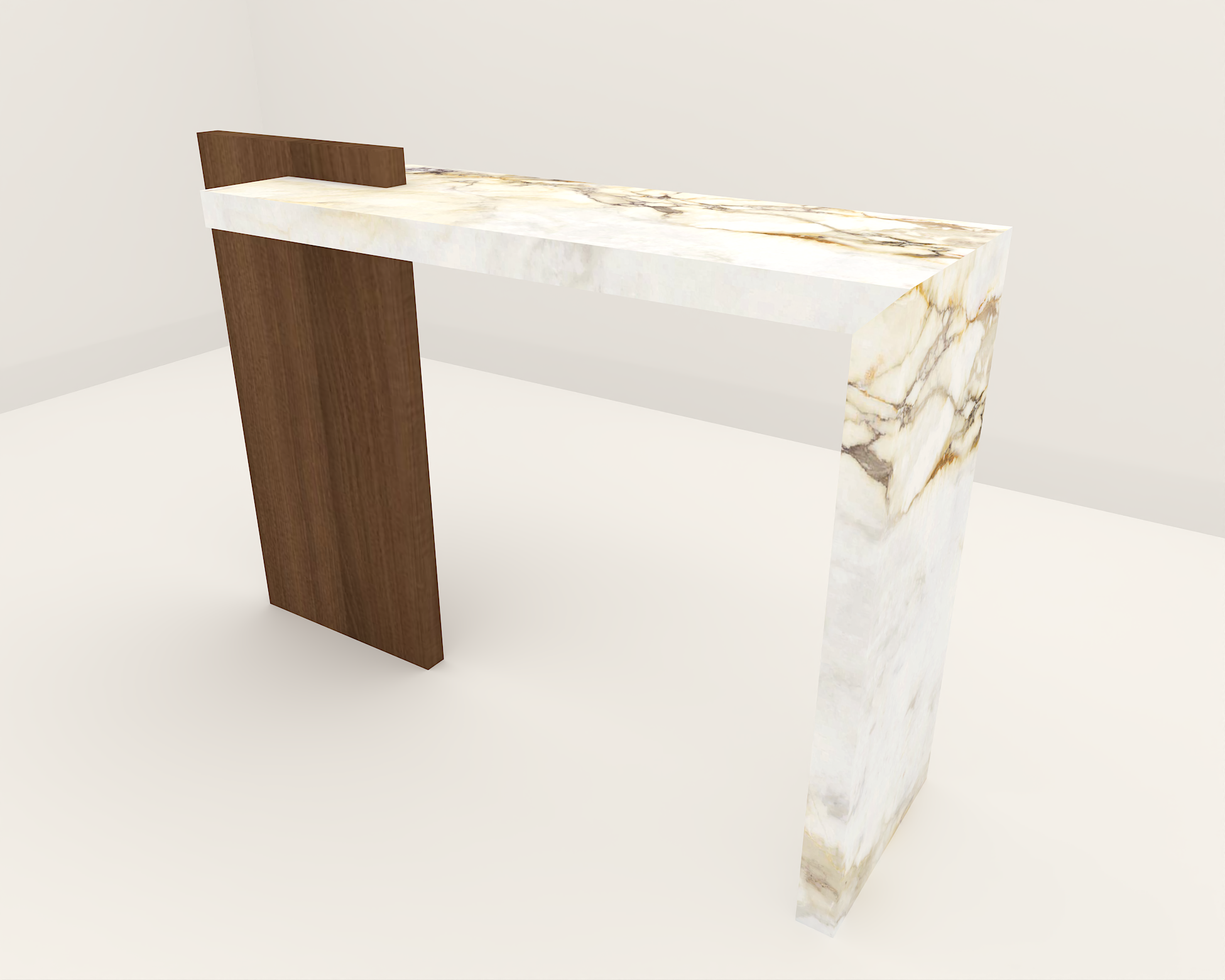 Arden gold console made of sintered stone 3D