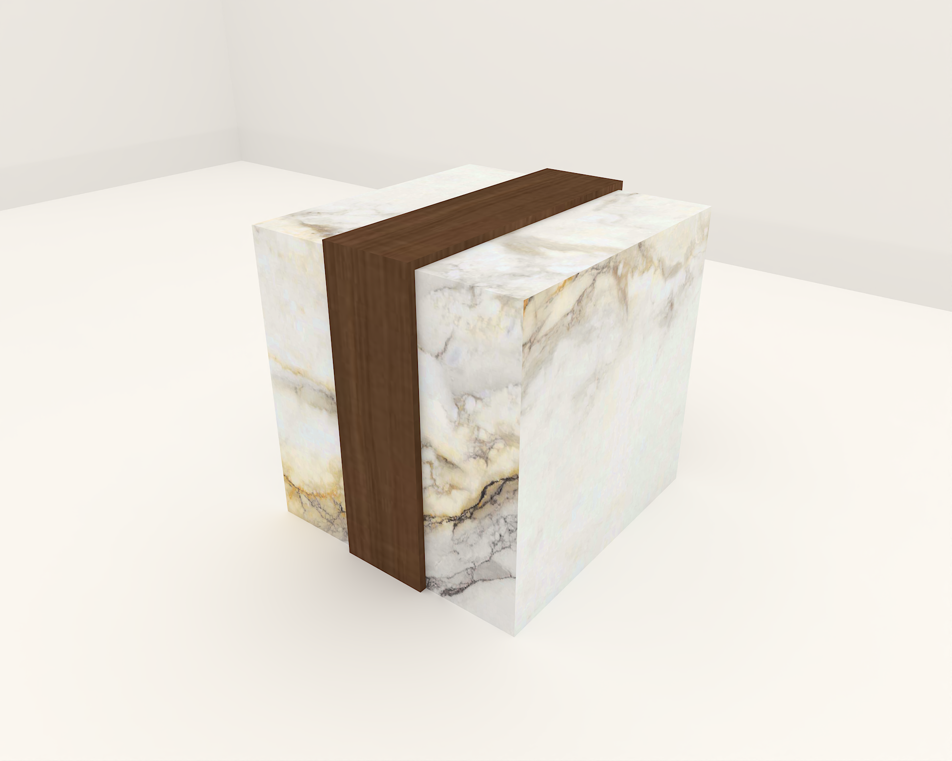 Side table Arden gold side table made of sintered stone 3D