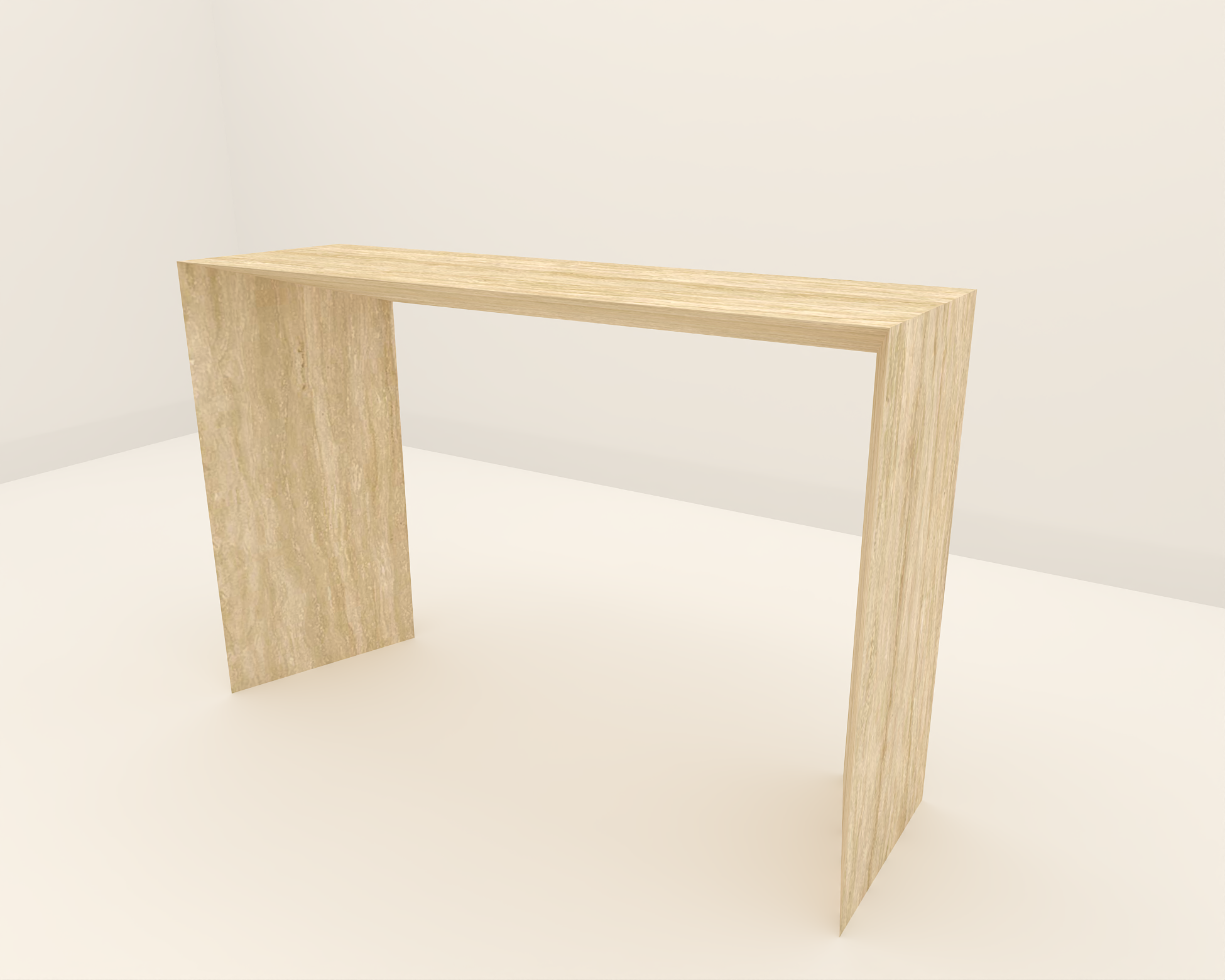 Console made of sintered stone having 85° fold inwards 3D