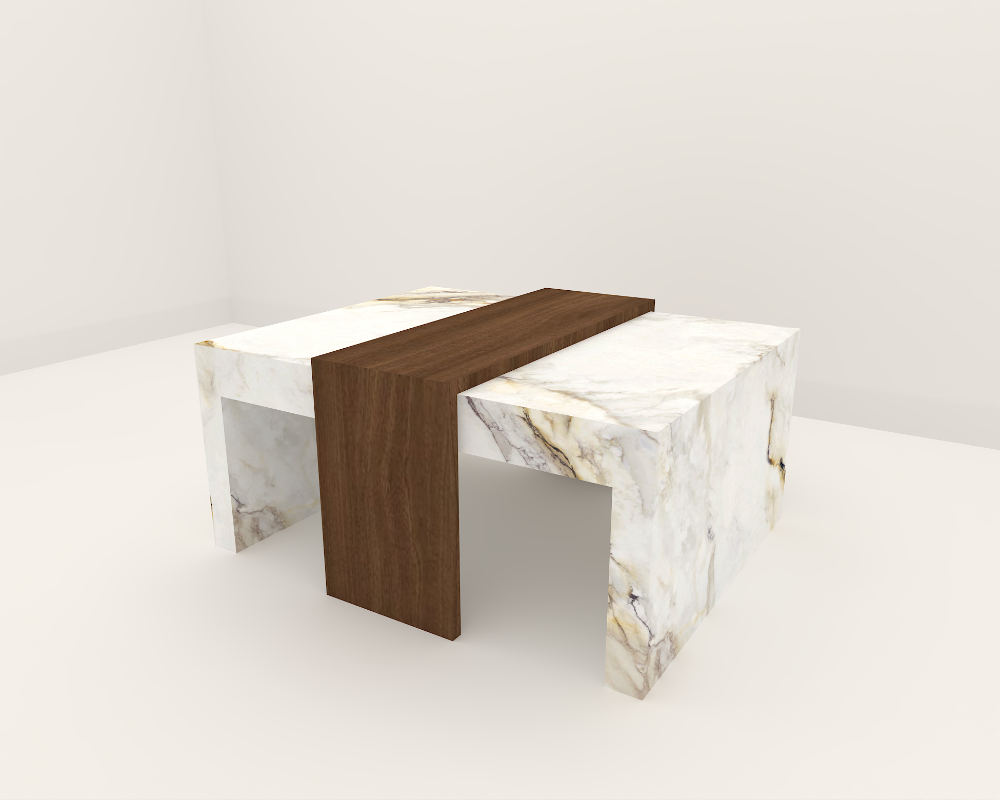 Arden gold center table made of sintered stone 3D