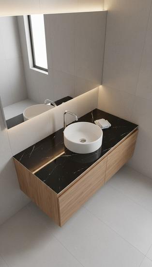 Double Basin Porcelain Vanity Counter without basin