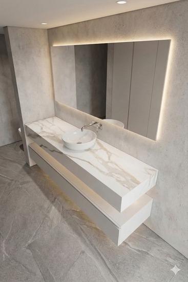 Calacatta Porcelain Floating Vanity Without Basin 2026 