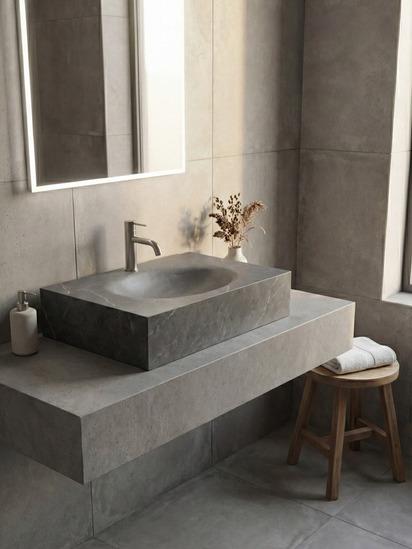 Solid Porcelain Basin Counter