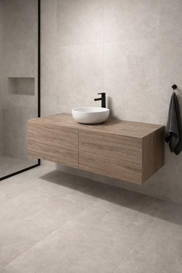 Oak Floating Vanity Counter without basin