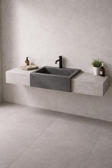 Dual-Tone Porcelain Basin Counter