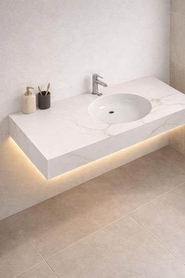 Calacatta Round Basin Porcelain Counter