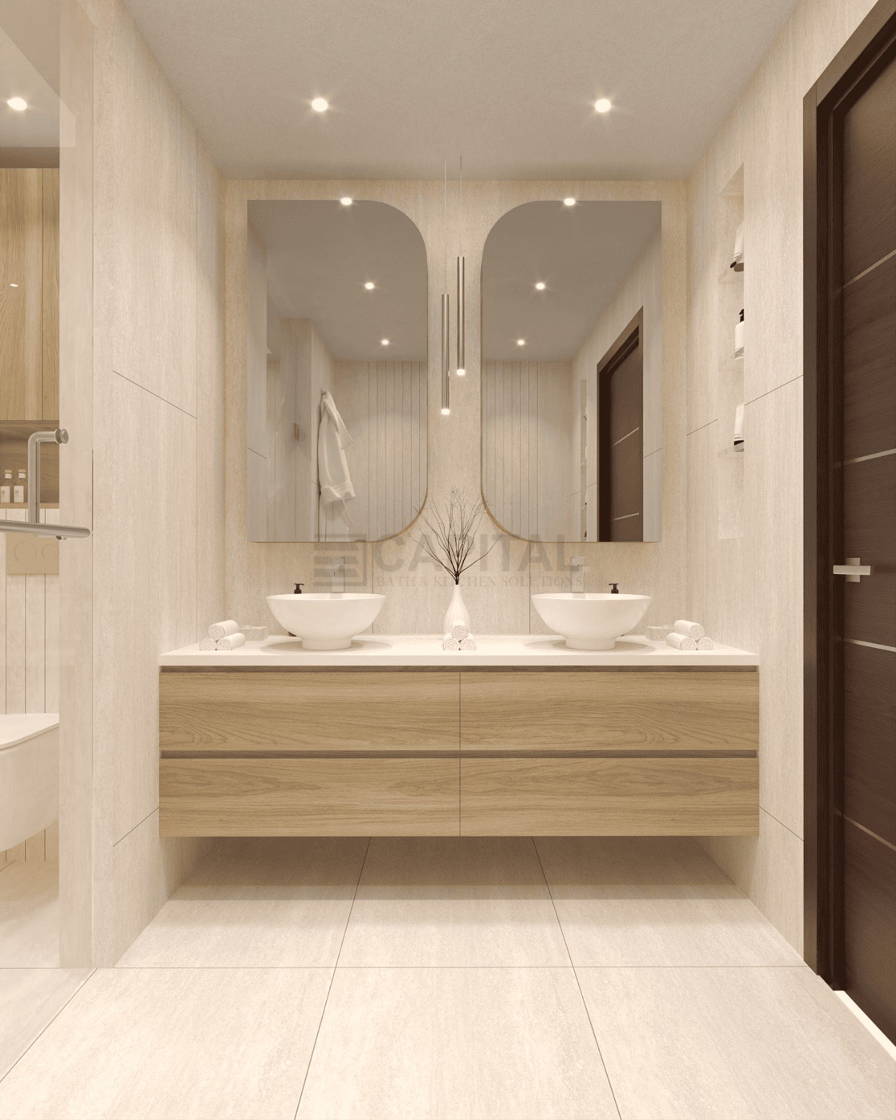 Modern Minimalist Porcelain Bathroom Vanity