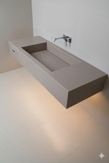 Linear Minimalist Floating Sink