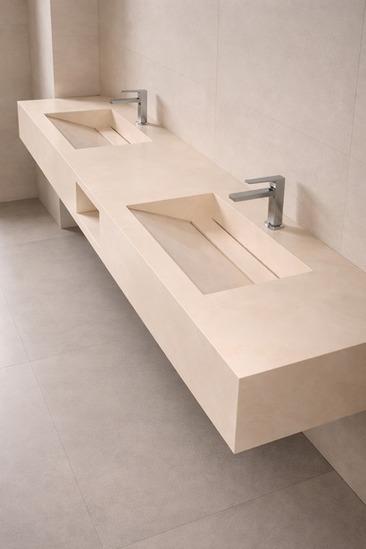 Beige Dual Basin Marble Counter