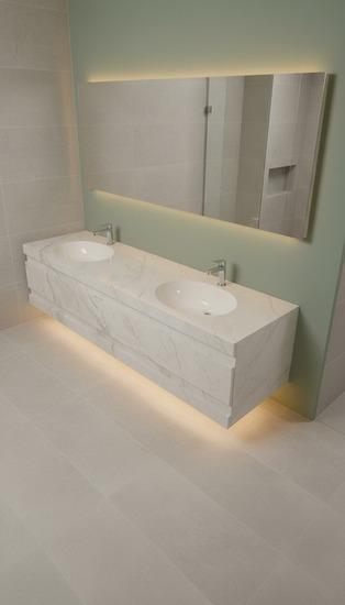 Double Porcelain Counter without basin