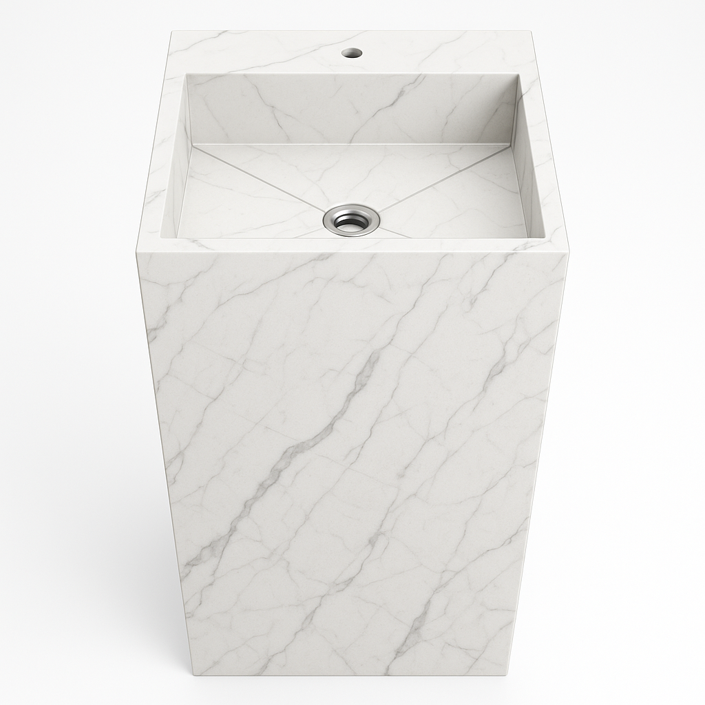 Free Stand Alone Inset Washbasin Porcelain Counter