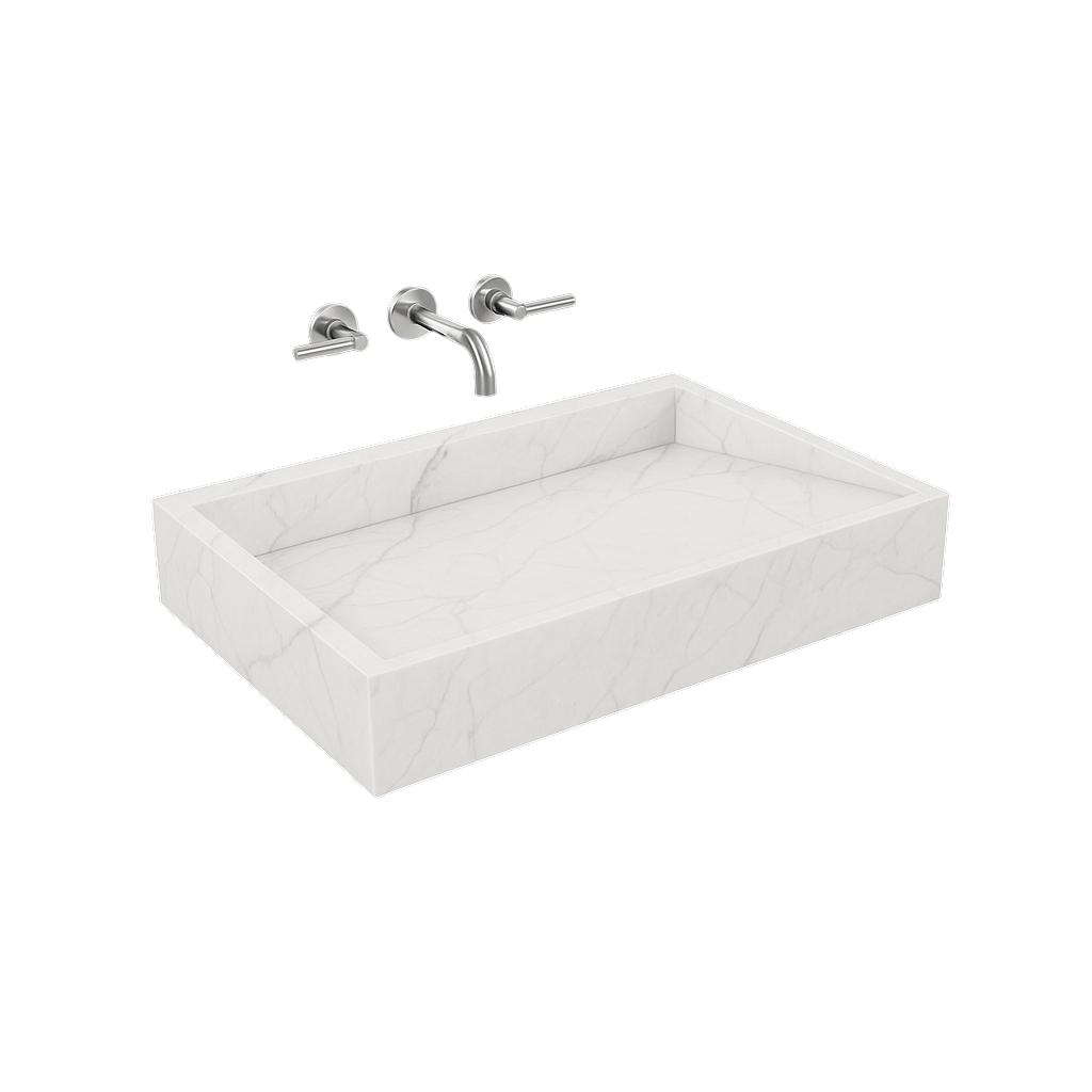 Single Inset Washbasin Porcelain Counter Exposed