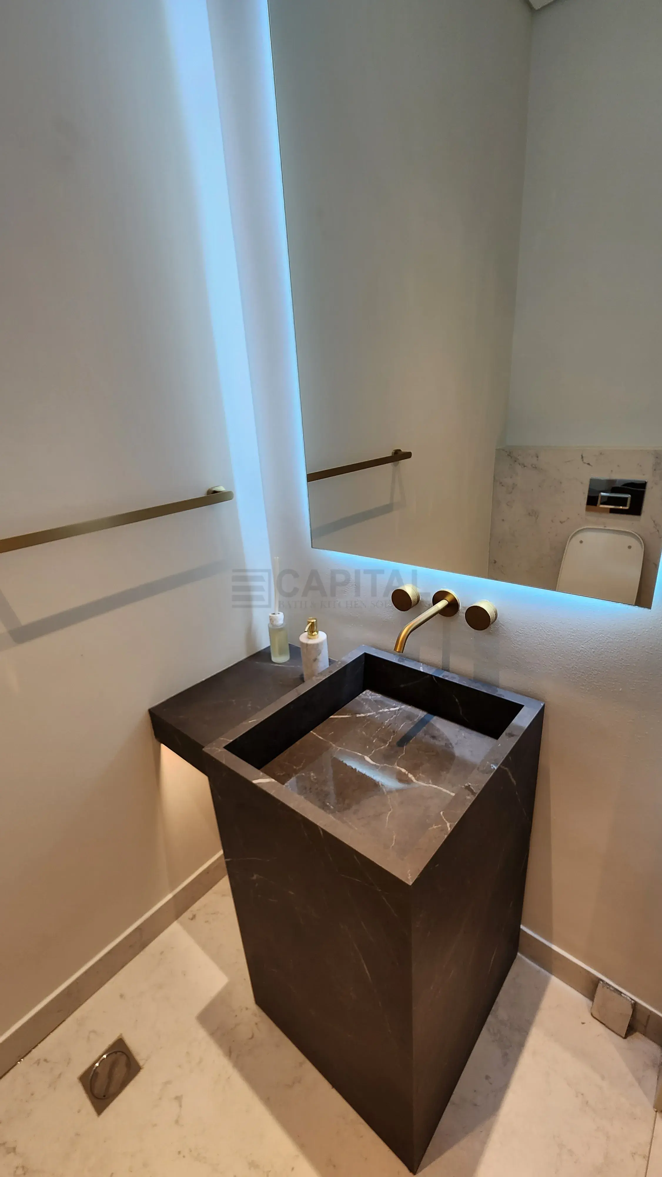 Solo Series Monolithic Square Pedestal Porcelain Console