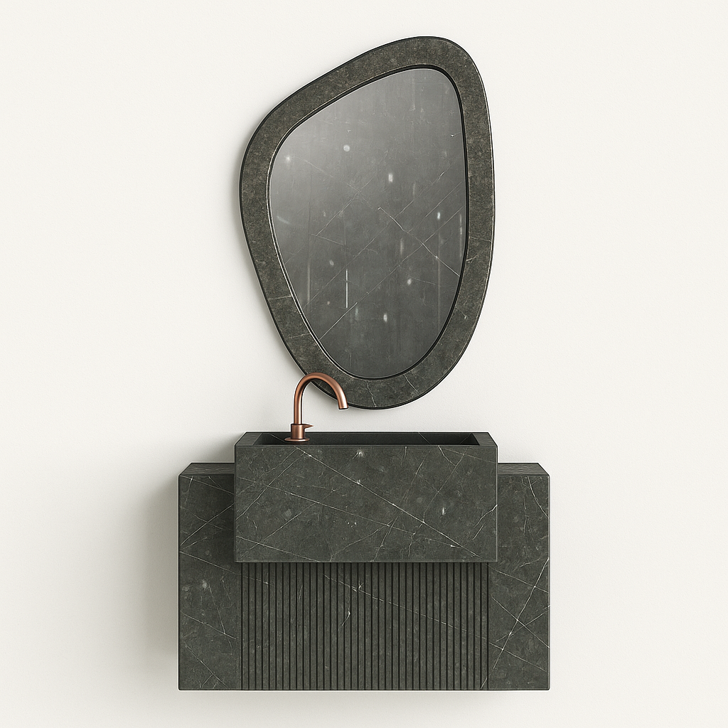 Wall Hung Counter with Grooved Design on Base