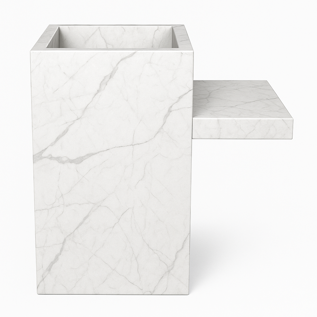 Free Stand Porcelain Counter With one Connected Shelf