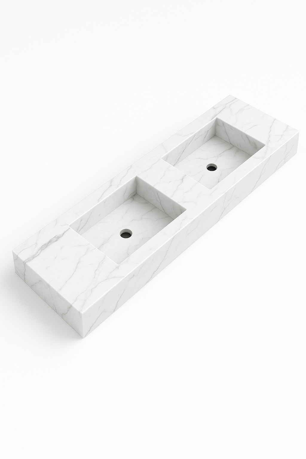 Double Inset Washbasin Porcelain Counter