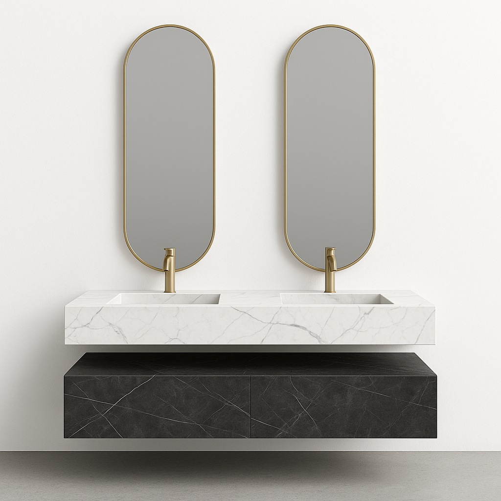 Double Inset Porcelain Counter With Tile Paster Drawer