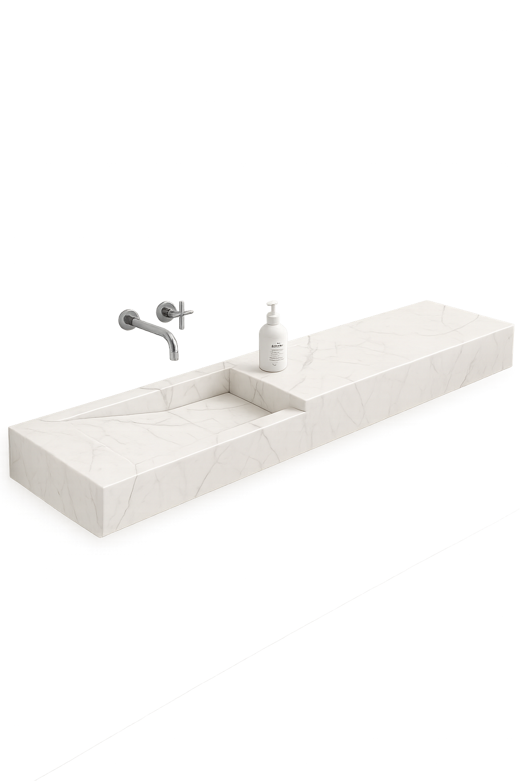 SIngle Inset Porcelain Washbasin With Side Slope Counter- Left Side