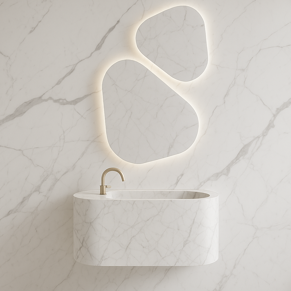 Curved Wall Hung Porcelain Counter