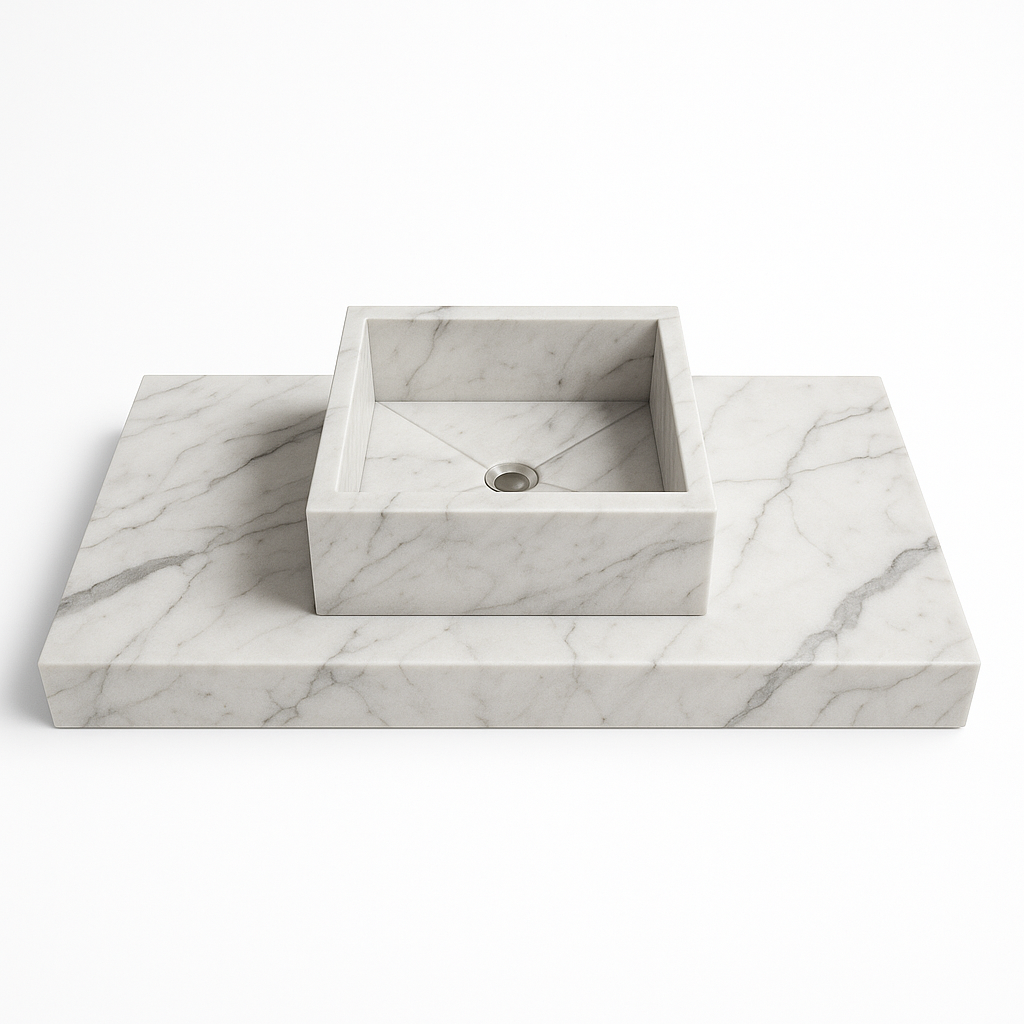 Exposed washbasin Porcelain Counter With Base