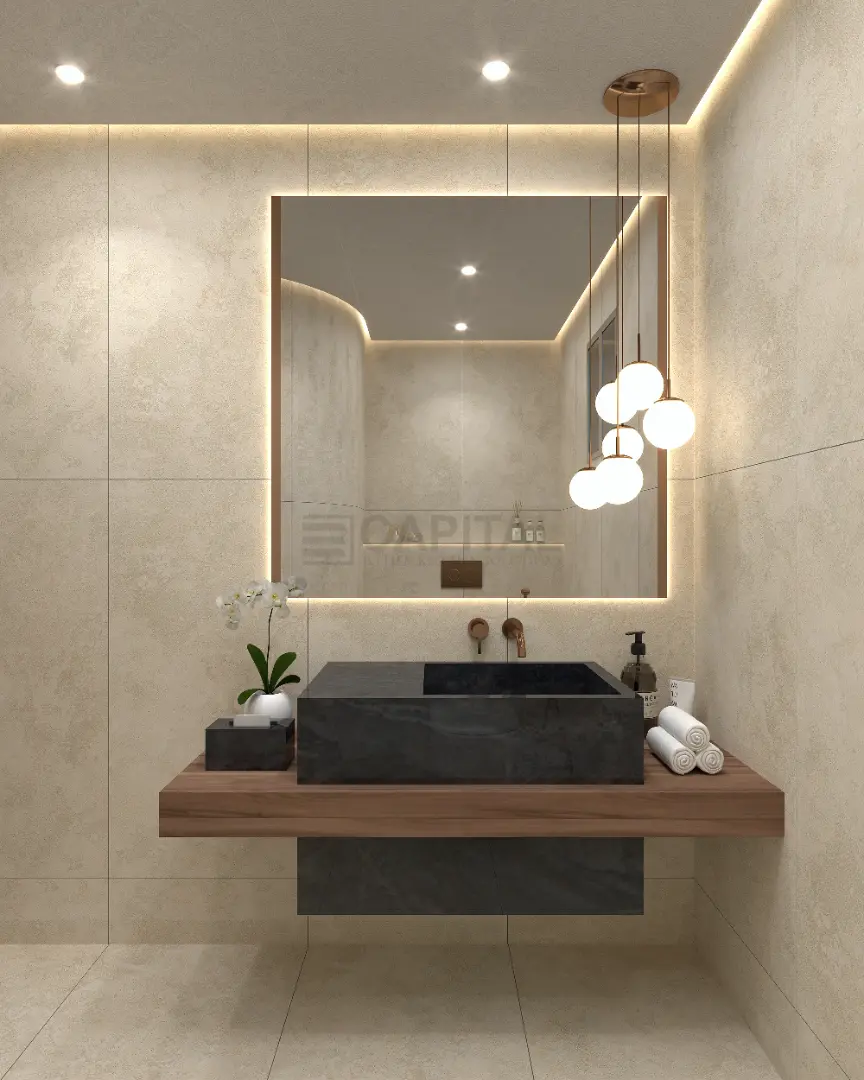 Modern Elegance Bathroom Collection: Porcelain & Stone Finishes