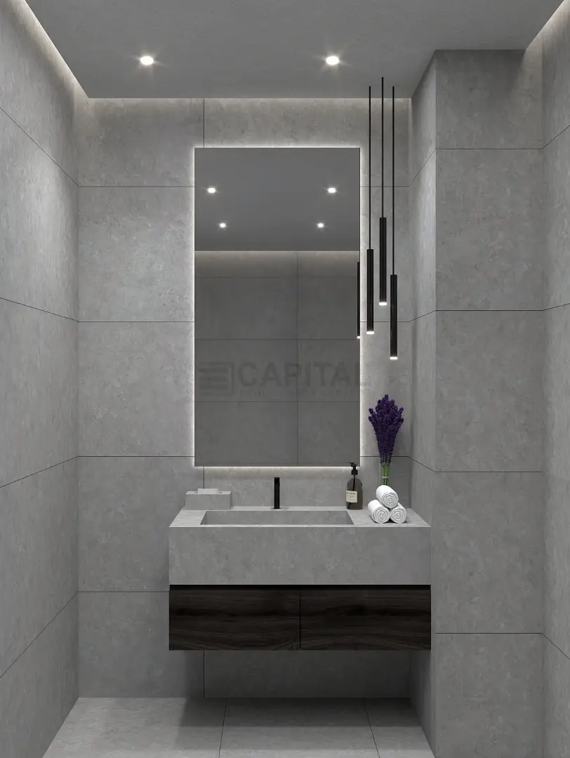 Luxury Grey Porcelain Bathroom Set | Modern Wall-Mounted Fixtures - UAE 