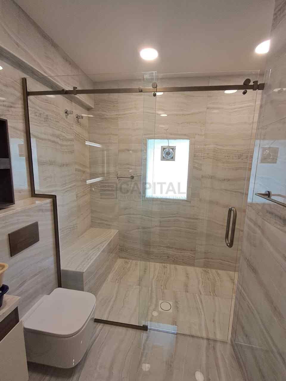 Sliding Shower Glass Enclosure | Modern Bathroom Design UAE